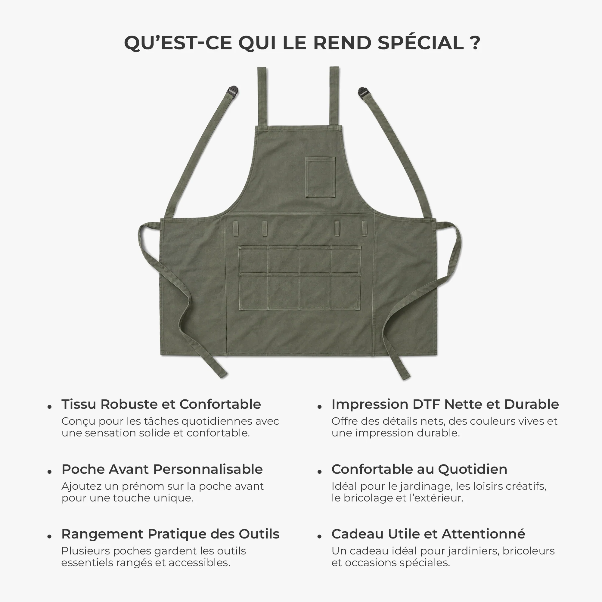 Tablier Jardinage Personnalisé - Cadeau Homme Femme Qui Aime Jardiner - Image 6