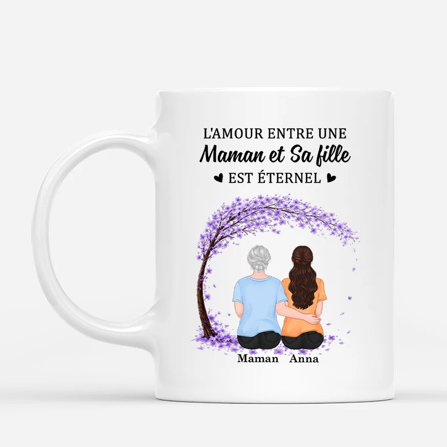 Mug Personnalisé Maman Texte - Amour Entre Maman Mamie Et Fille Fils
