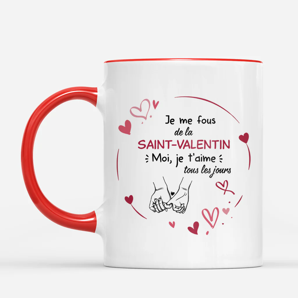 Tasse Personnalisée Couple Saint Valentin - Je T'aime - Image 2