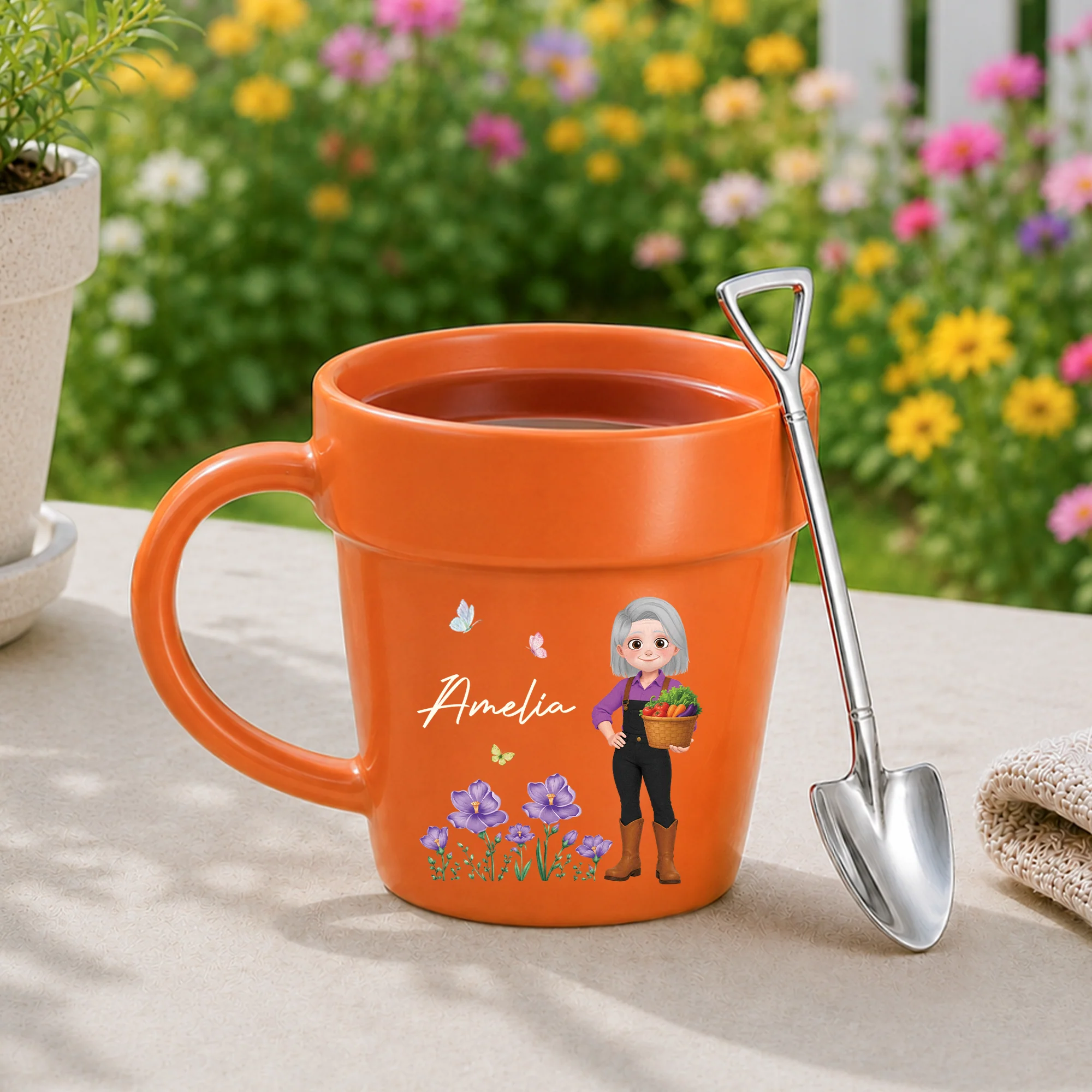 Tasse Pot De Fleur Personnalisée - Cadeau Pour Jardinière Avec Fleur - Image 2