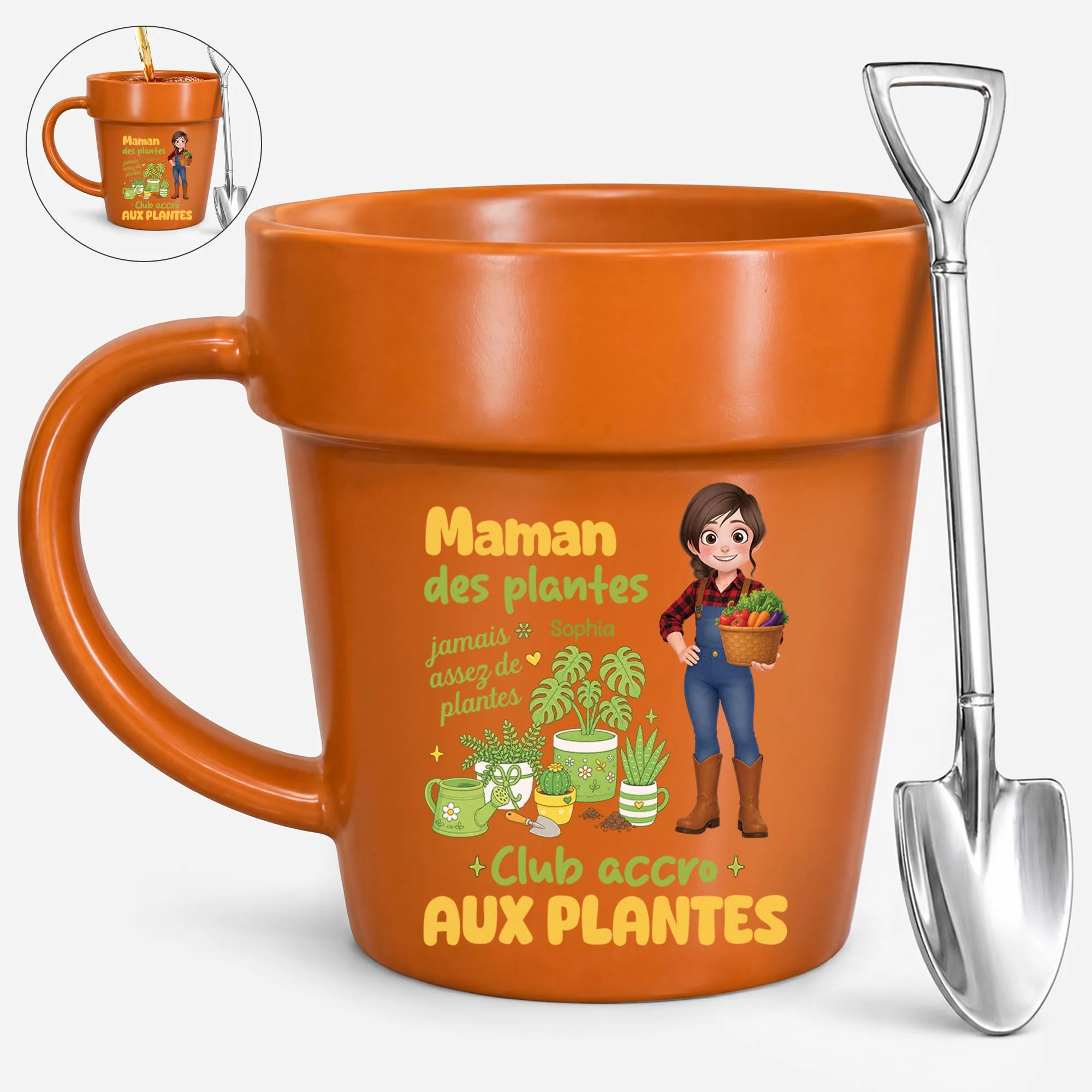 Tasse Pot De Fleur Personnalisée Femme Homme - Club Accro Aux Plantes
