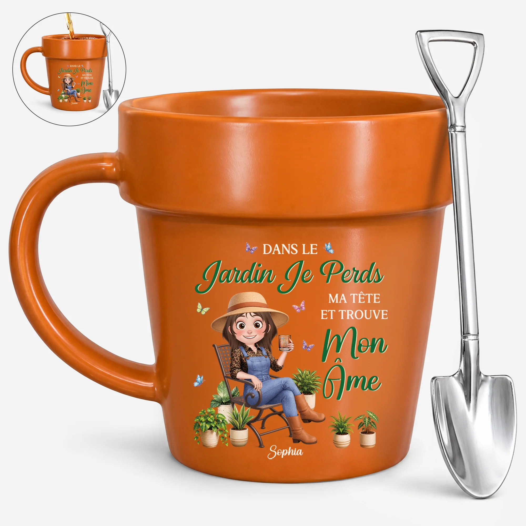 Tasse Pot De Fleur Personnalisée Homme Femme - Dans Le Jardin Je Trouve Mon Âme