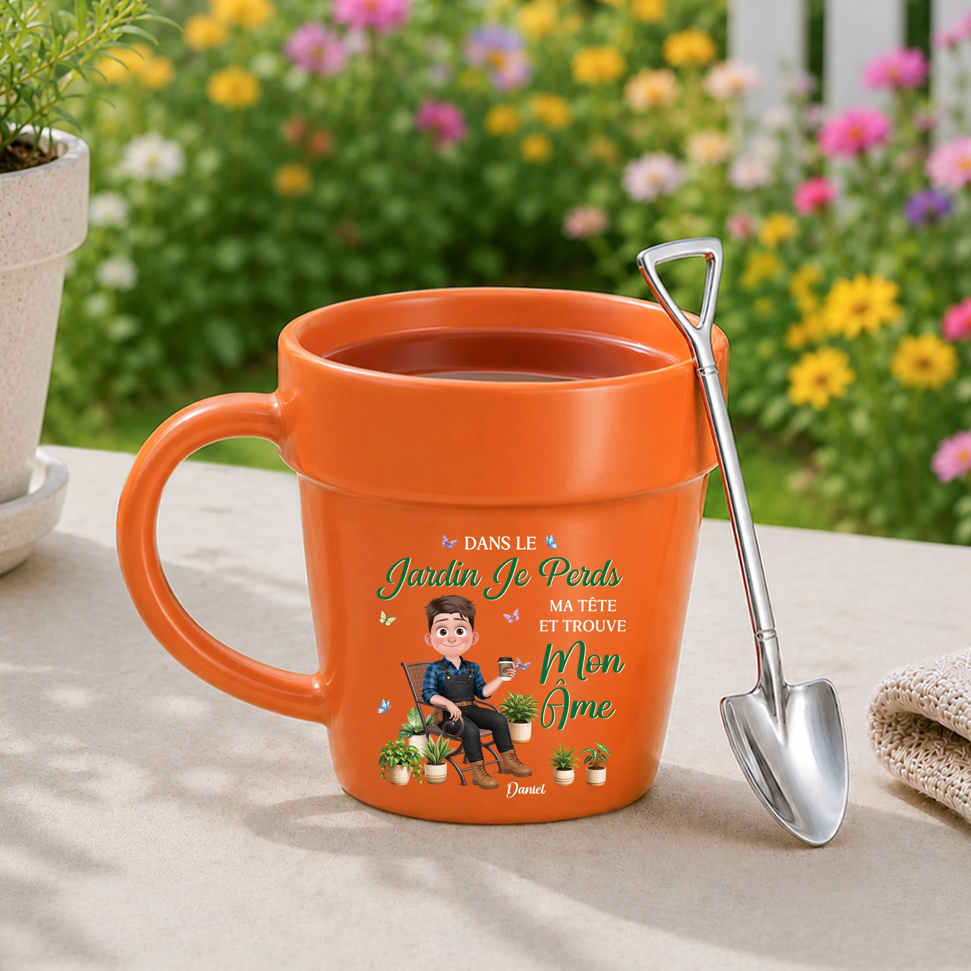 Tasse Pot De Fleur Personnalisée Homme Femme - Dans Le Jardin Je Trouve Mon Âme - Image 2