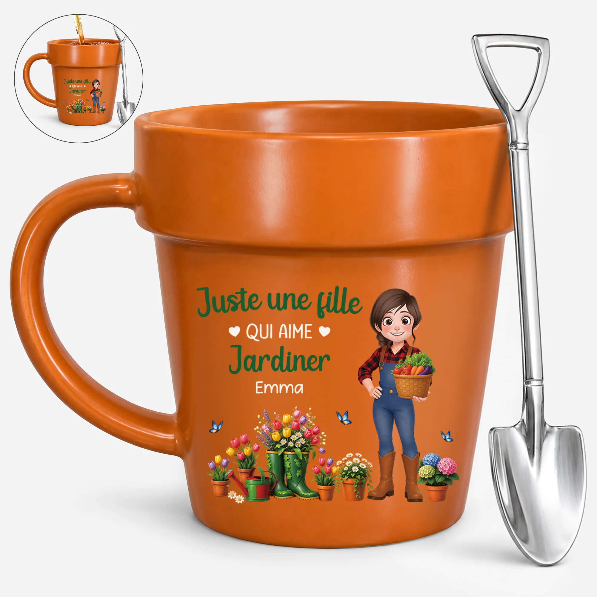 Tasse Pot De Fleur Personnalisée - Juste Homme Femme Qui Aime Jardiner
