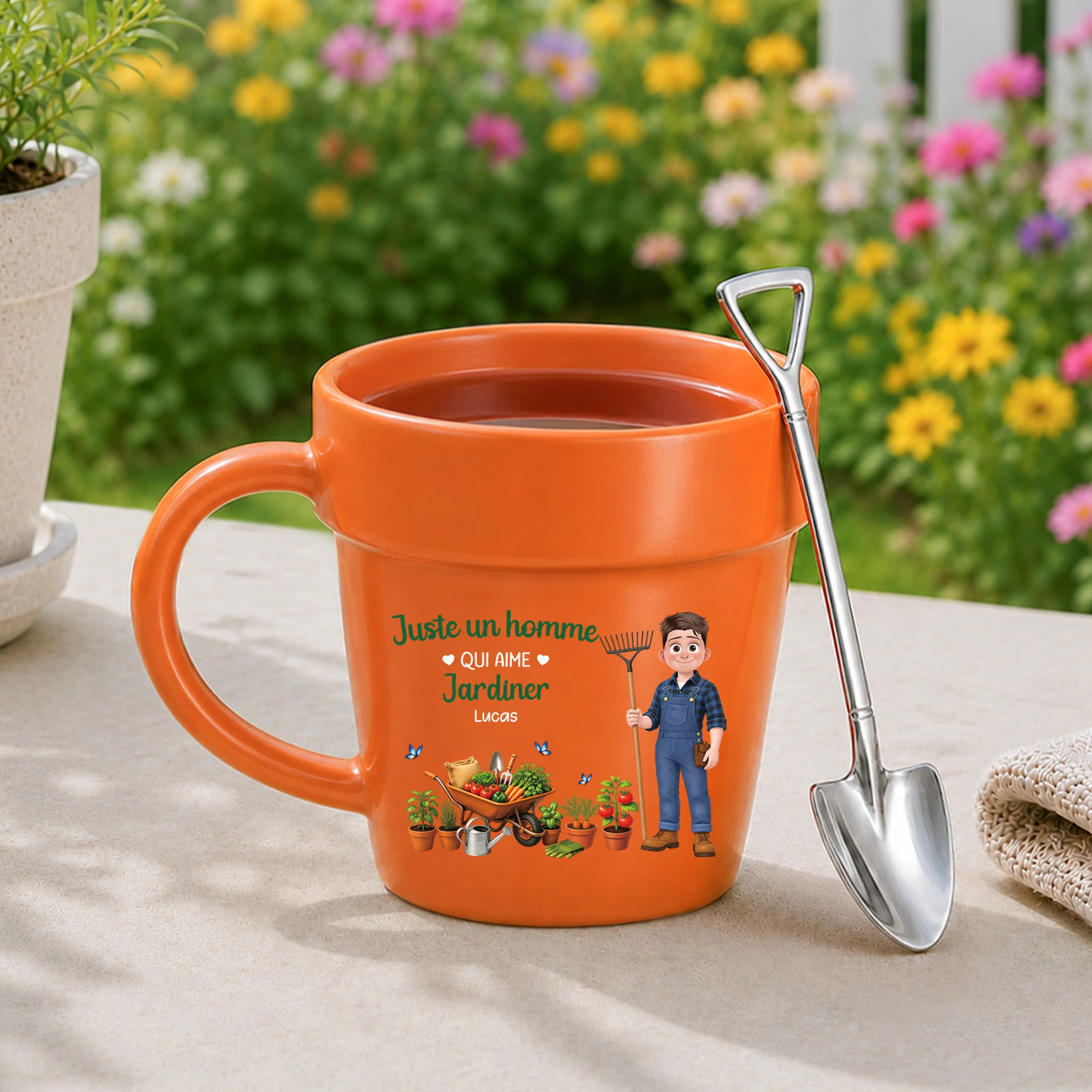 Tasse Pot De Fleur Personnalisée - Juste Homme Femme Qui Aime Jardiner - Image 2
