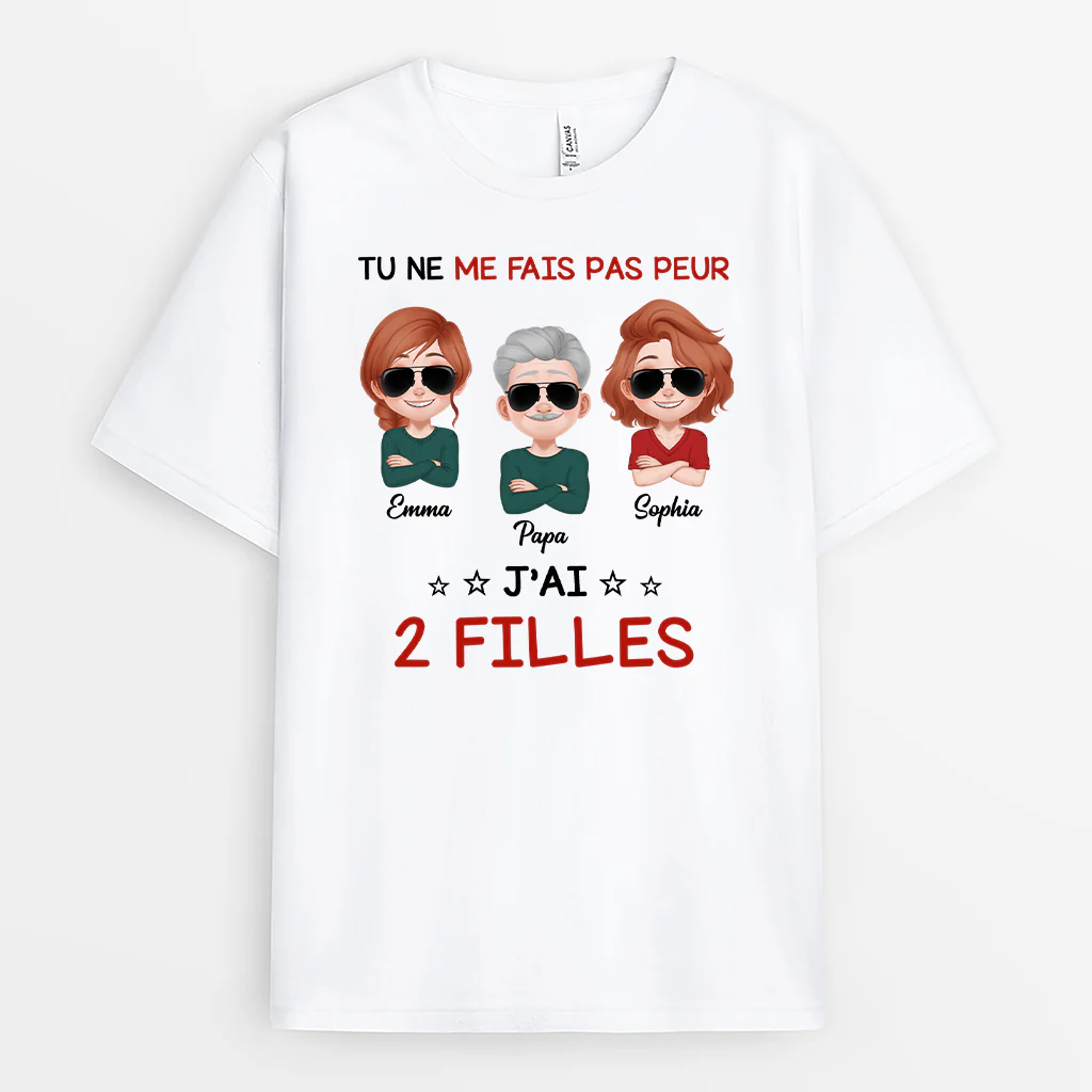 Tee Shirt Papa Maman Personnalisé - Tu Ne Peux Pas Me Faire Peur