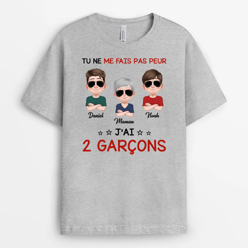 Tee Shirt Papa Maman Personnalisé - Tu Ne Peux Pas Me Faire Peur - Image 2