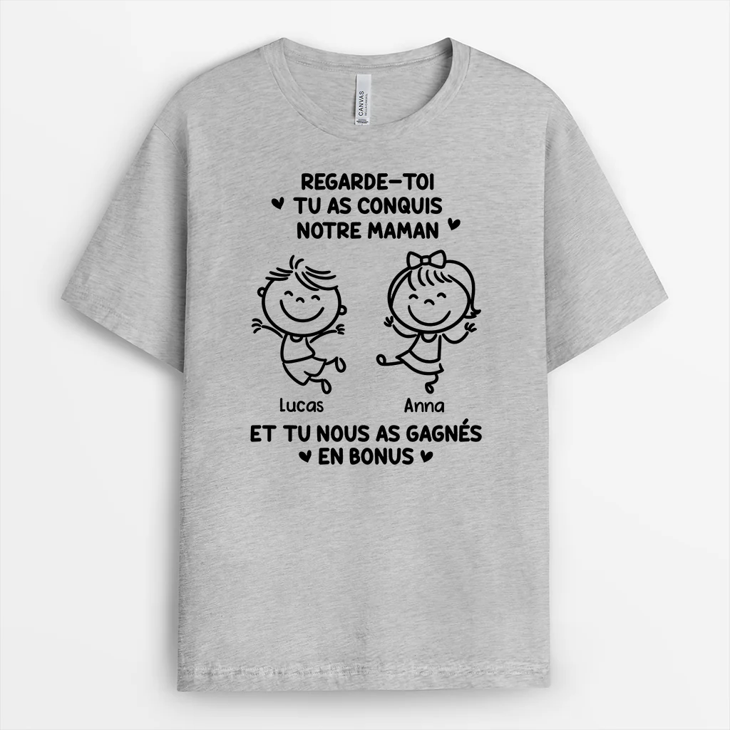 Tee Shirt Personnalisable Papa Humour Couleur Claire - Avoir Des Enfants En Bonus - Image 2