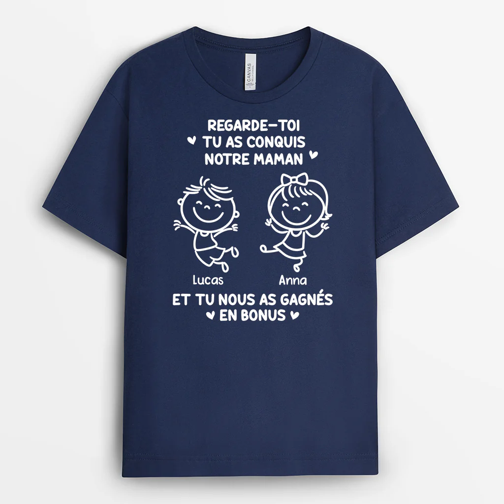 Tee Shirt Personnalisable Papa Humour Couleur Foncée - Avoir Des Enfants En Bonus - Image 2
