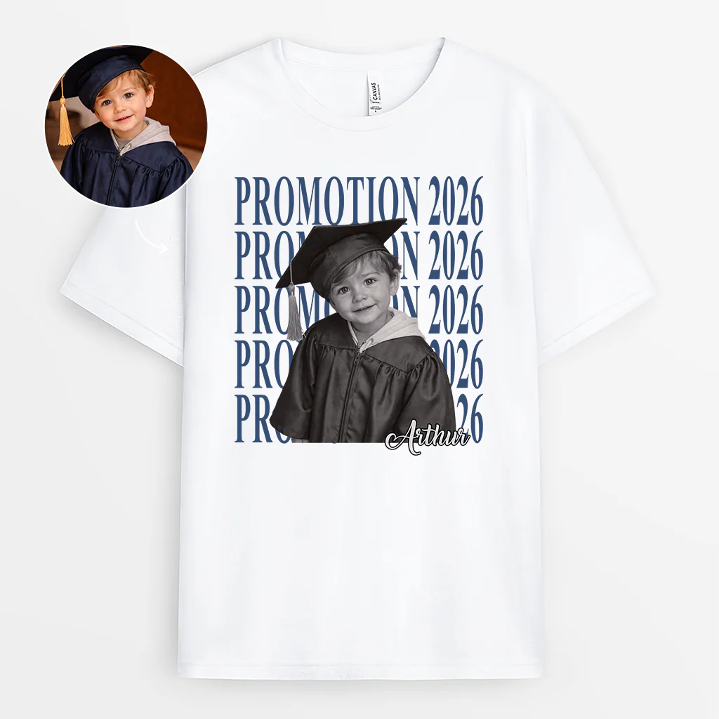 Tee Shirt Personnalisé Avec Photo Et Texte Couleur Claire - Cadeau Remise De Diplôme Femme Homme