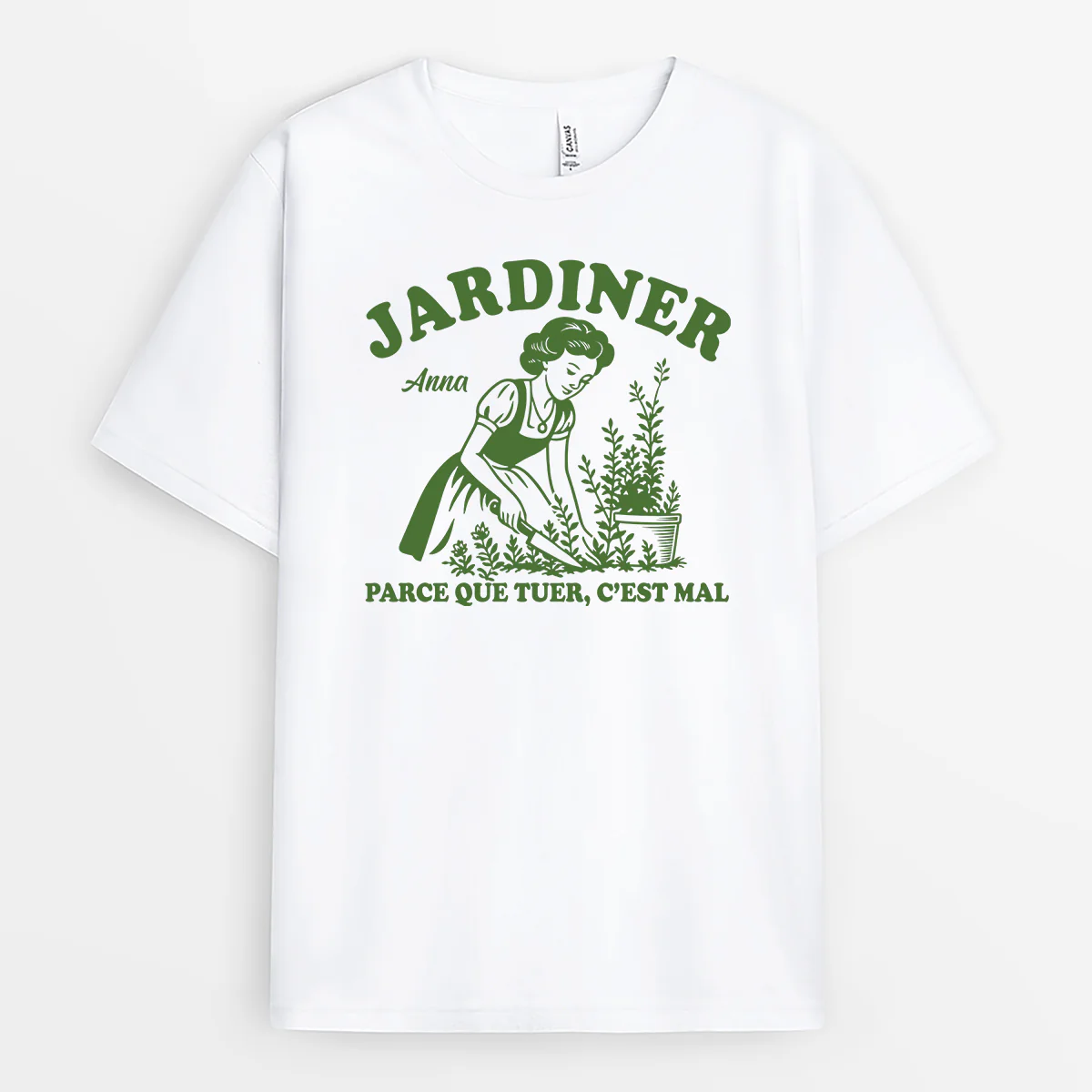 Tee Shirt Personnalisé Avec Photo Femme/Homme - Jardiner Parce Que Tuer C’est Mal