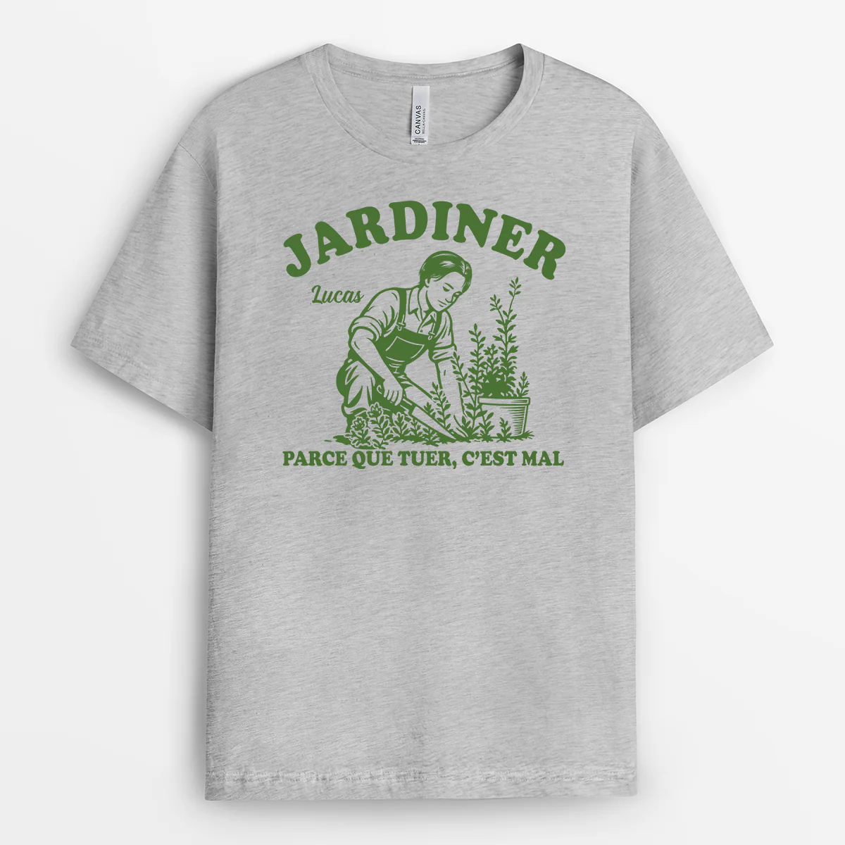 Tee Shirt Personnalisé Avec Photo Femme/Homme - Jardiner Parce Que Tuer C’est Mal - Image 2