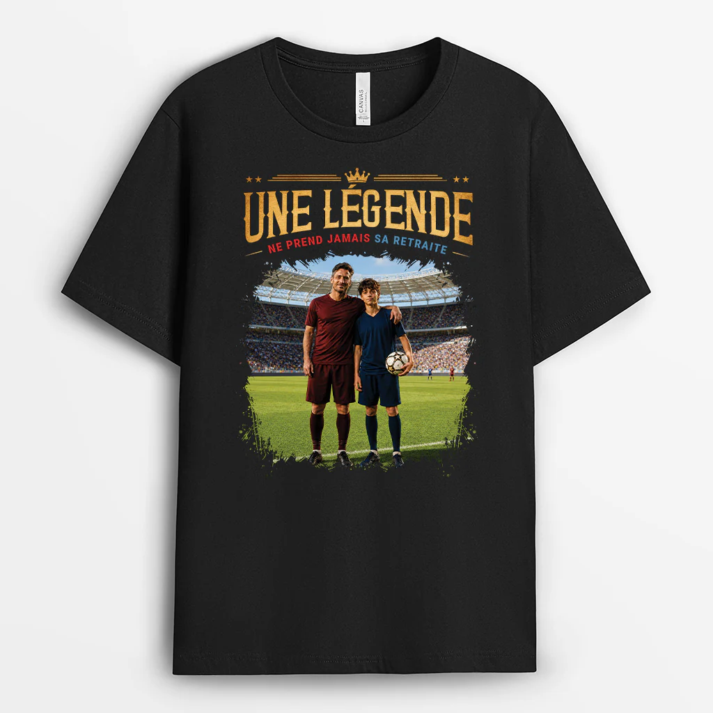 Tee Shirt Personnalisé Avec Photo - Une Légende Ne Prend Jamais Sa Retraite
