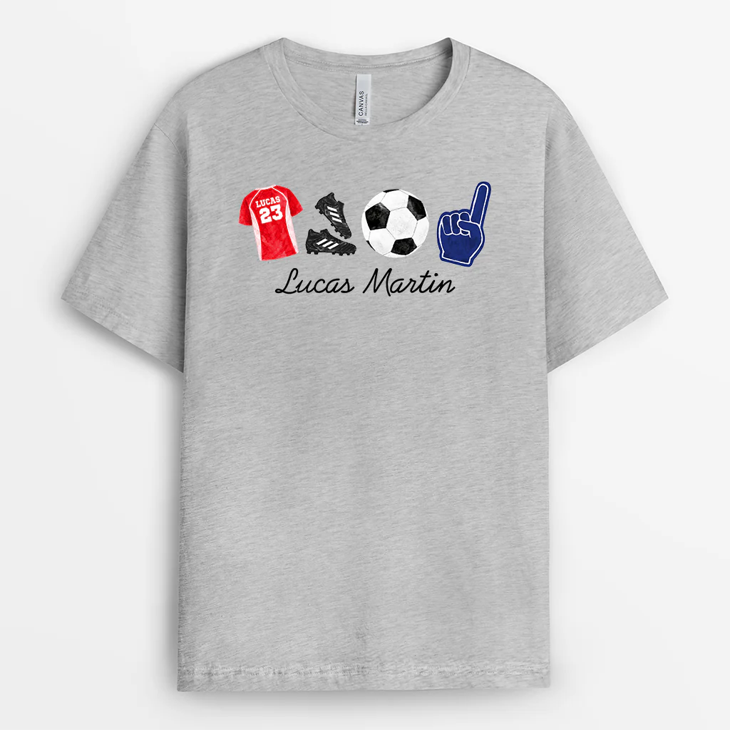 Tee Shirt Personnalisé Avec Prénom - Cadeau Fan De Football Homme Femme - Image 2