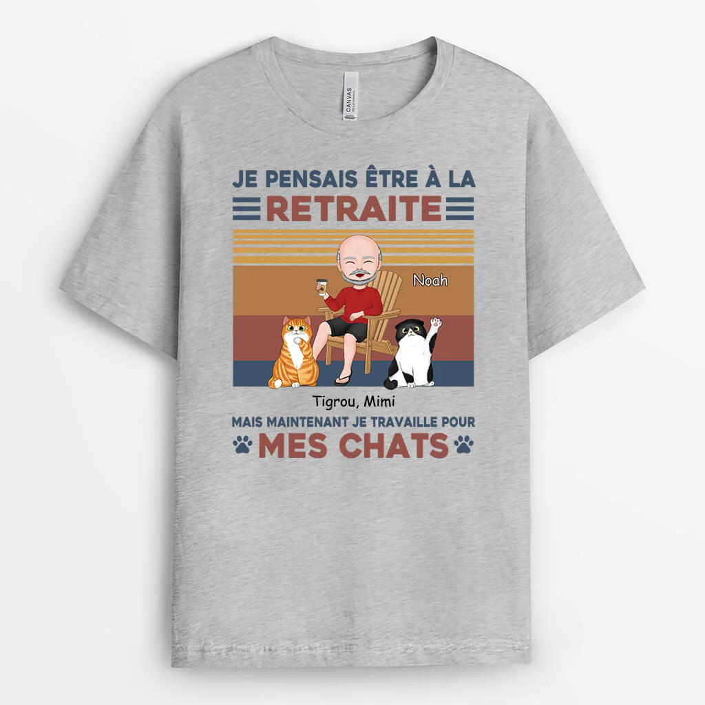 Tee Shirt Personnalisé Chat – Je Travaille Pour Mon Chat