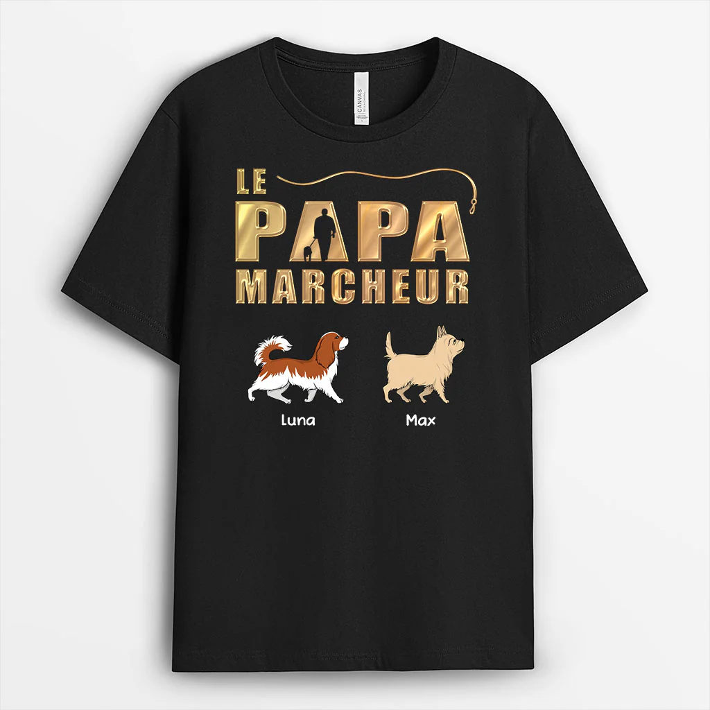 Tee Shirt Personnalisé Chien - Le Papa Qui Promène