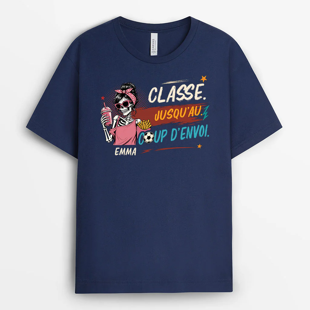 Tee Shirt Personnalisé De Foot Avec Humour - Classe Jusqu’au Coup D’envoi - Image 2