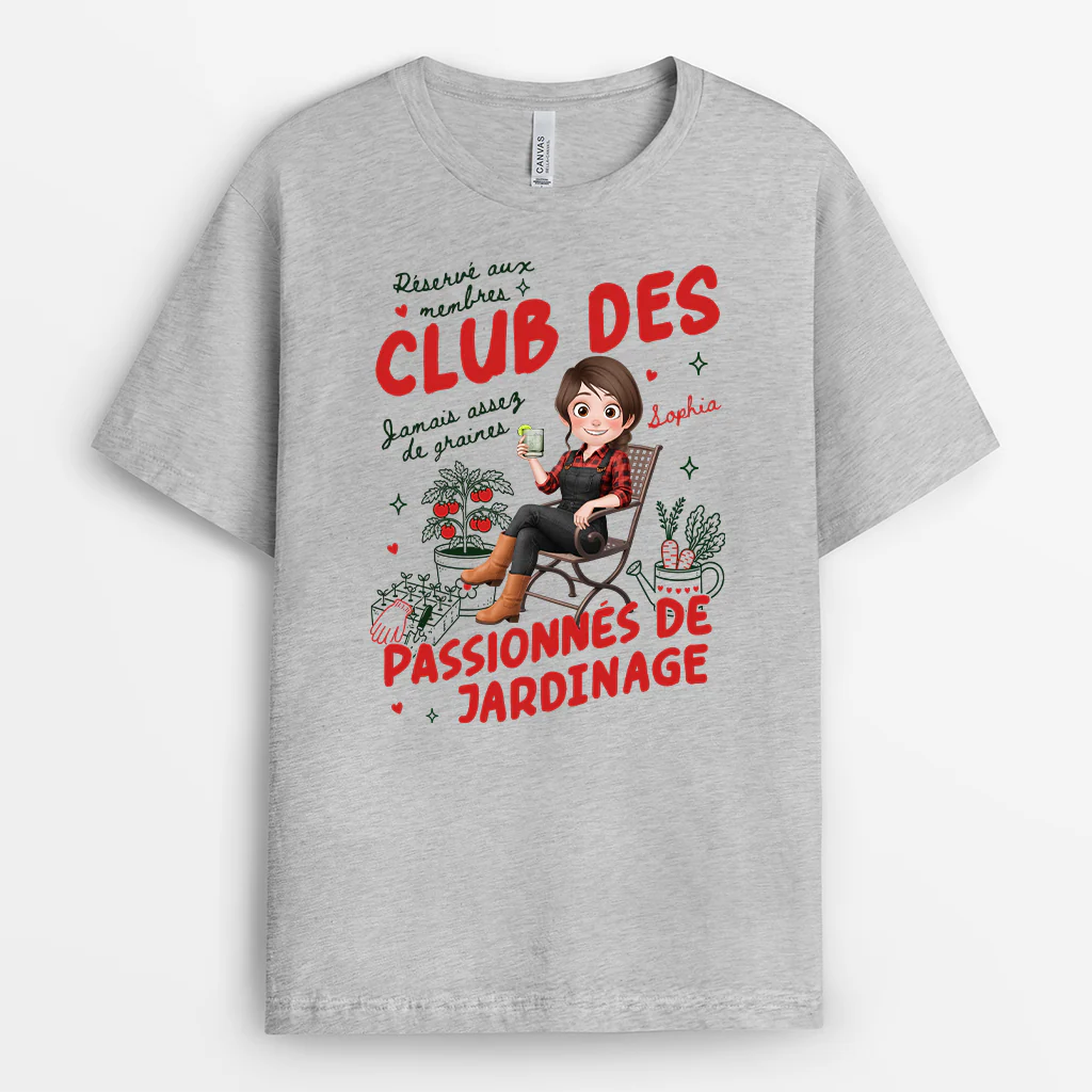 Tee Shirt Personnalisé Femme Homme - Club Des Passionnés De Jardinage - Image 2