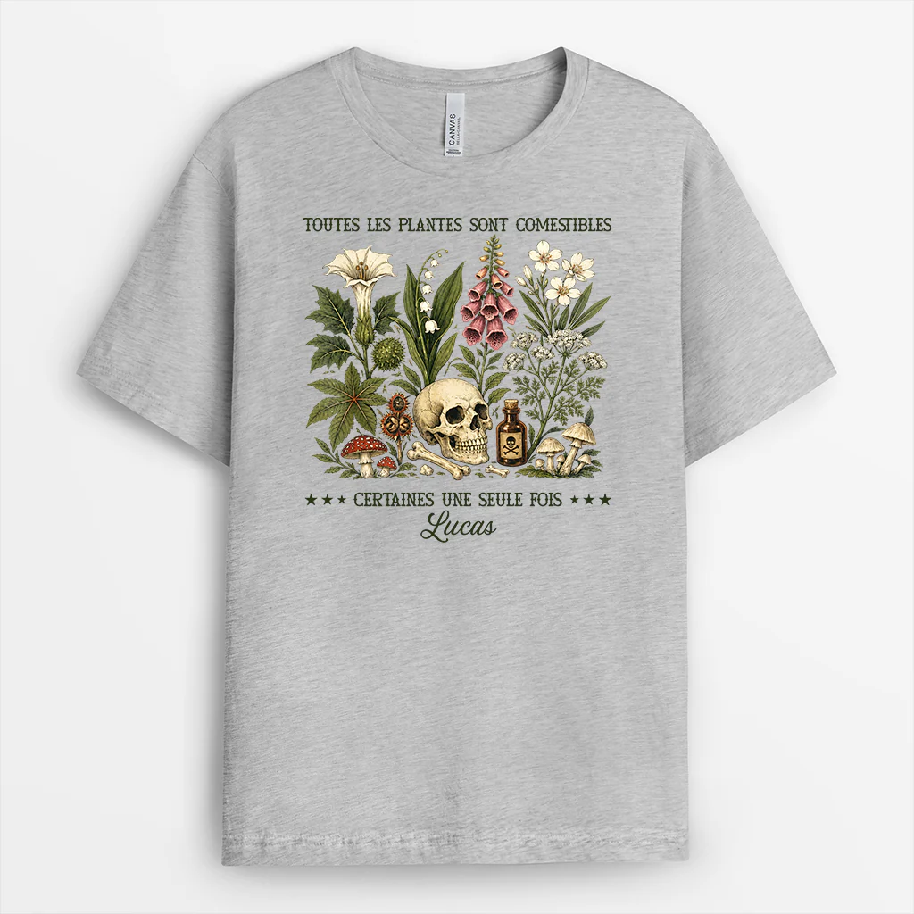 Tee Shirt Personnalisé Femme Homme Humour Couleur Claire - Les Plantes Comestibles Cadeau Jardinier - Image 2