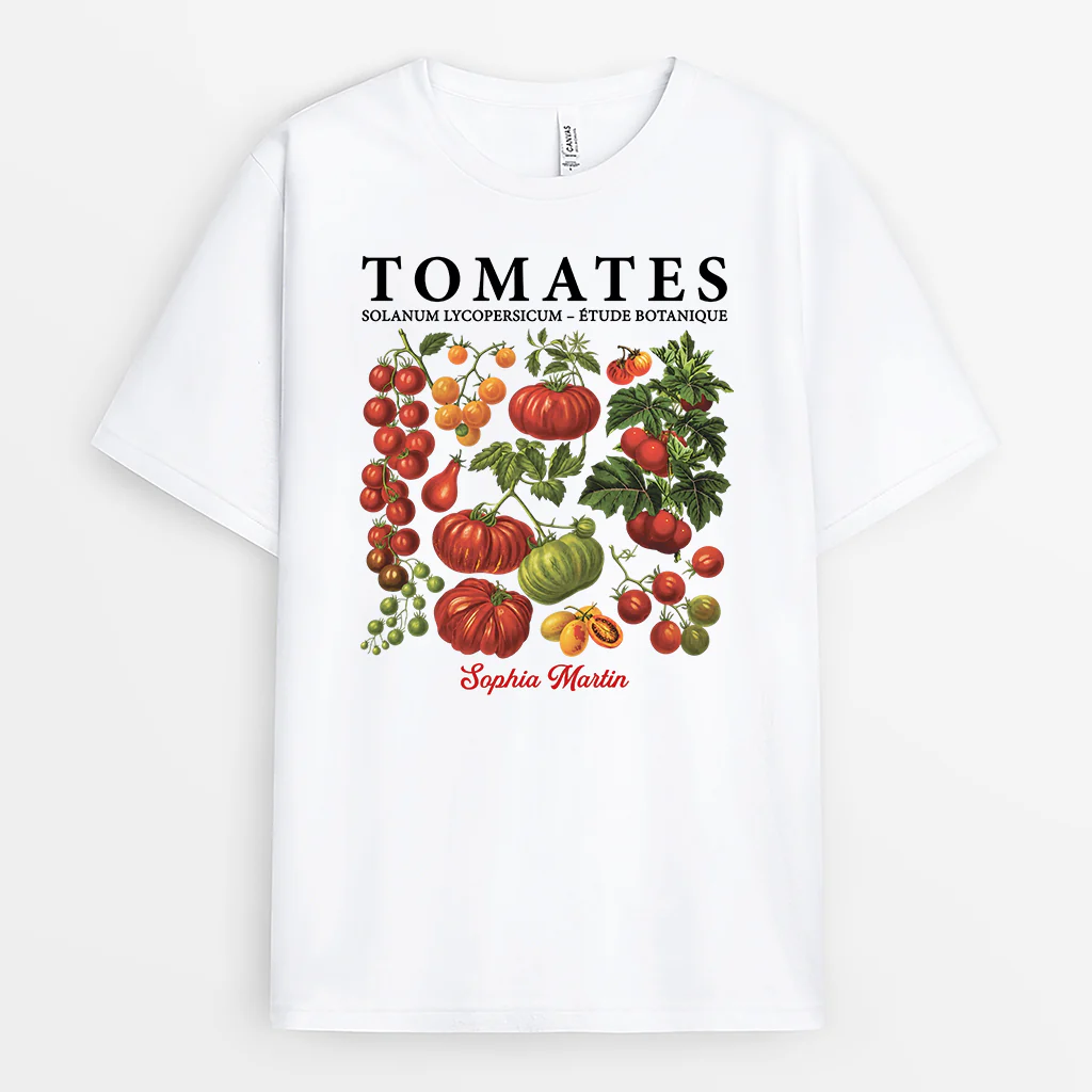 Tee Shirt Personnalisé Femme Homme Jardinier - Tomates Étude Botanique