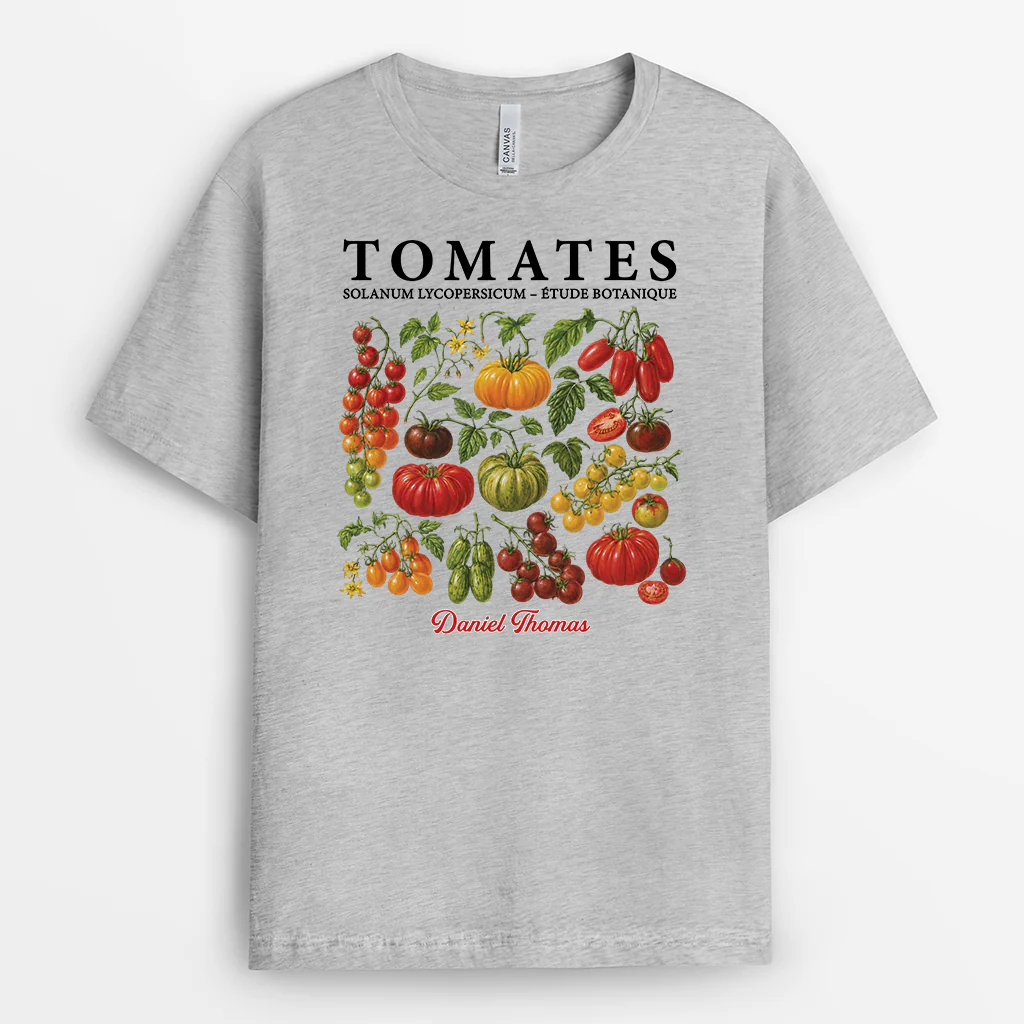 Tee Shirt Personnalisé Femme Homme Jardinier - Tomates Étude Botanique - Image 2