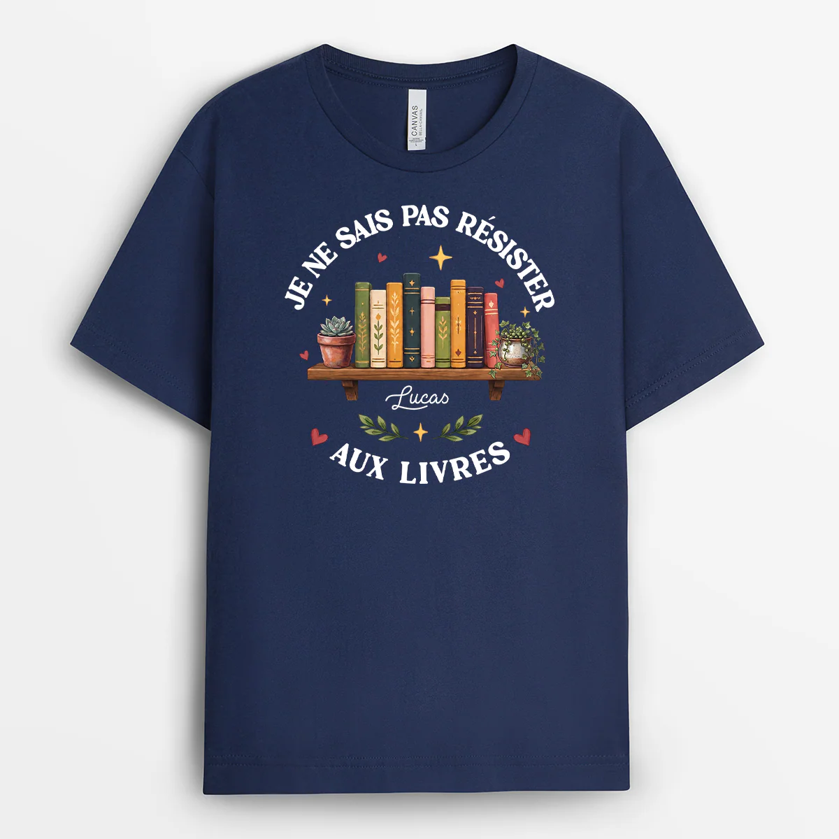 Tee Shirt Personnalisé Femme Homme - Je Ne Sais Pas Résister Aux Livres - Image 2