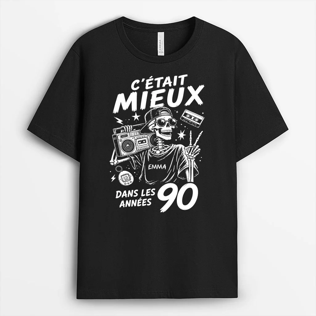 Tee Shirt Personnalisé Femme Homme Rétro - C’était Mieux Dans Les Années 90