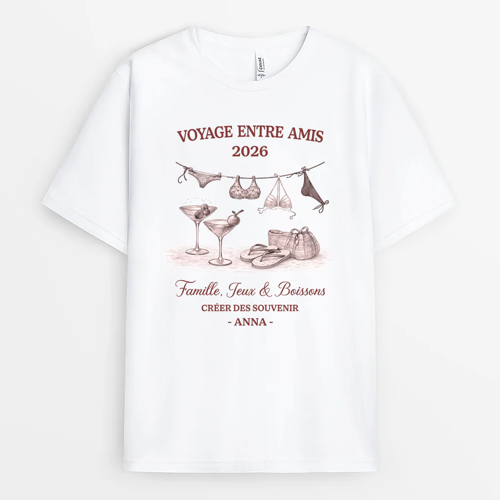 Tee Shirt Personnalisé Femme - Voyage Entre Filles En Été - Image 2
