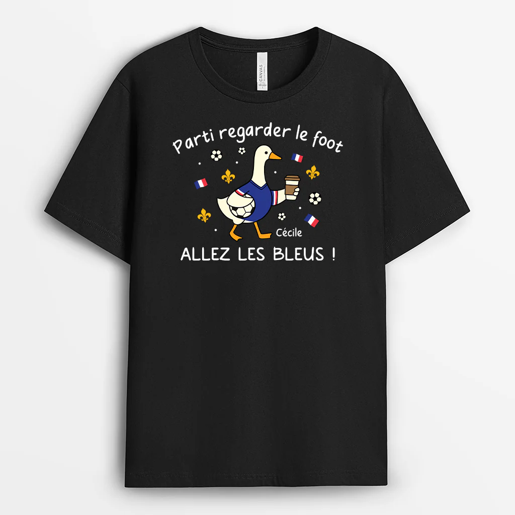 Tee Shirt Personnalisé Football Avec Nation - Allez Les Bleus