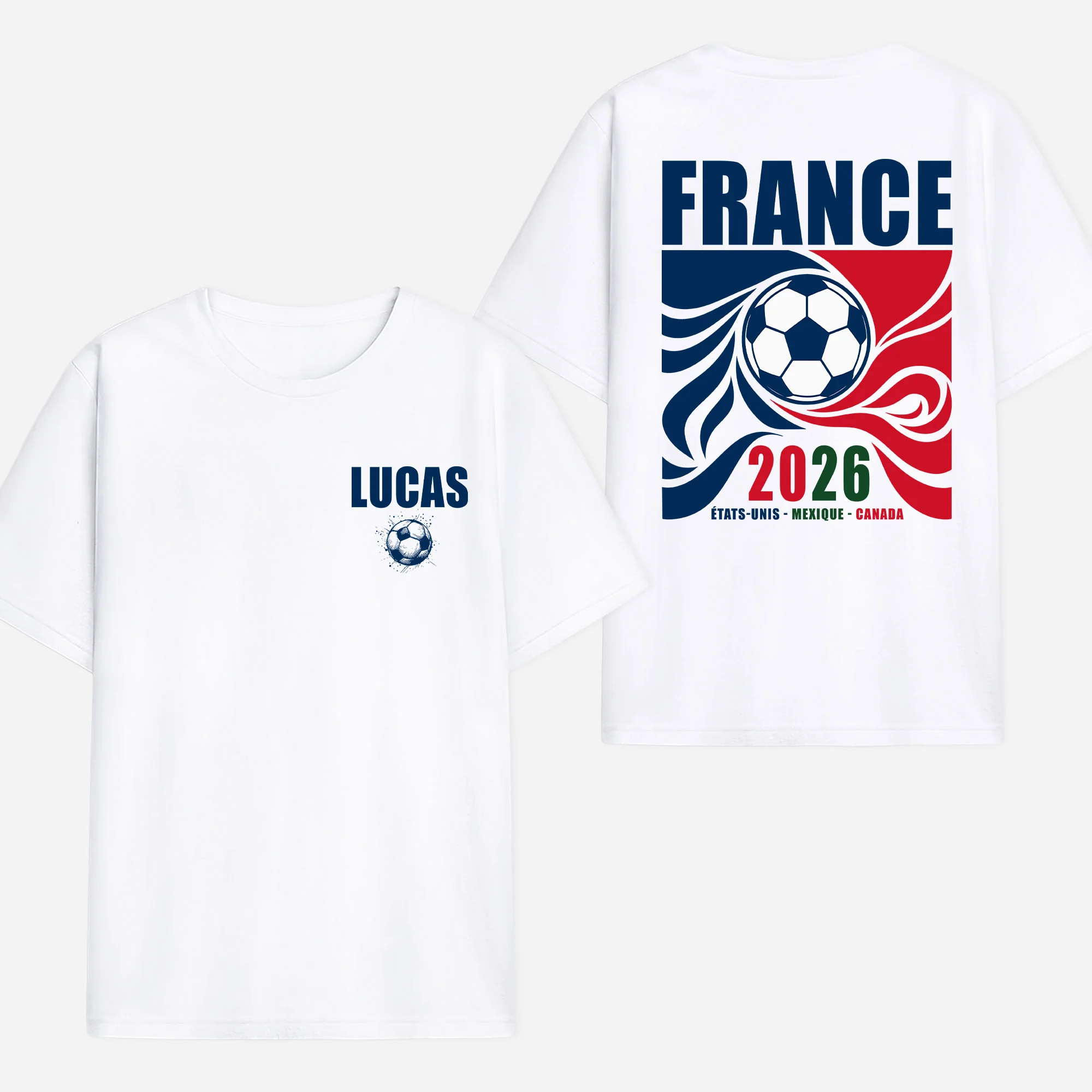 Tee Shirt Personnalisé Football Avec Nation - Cadeau Coupe Du Monde