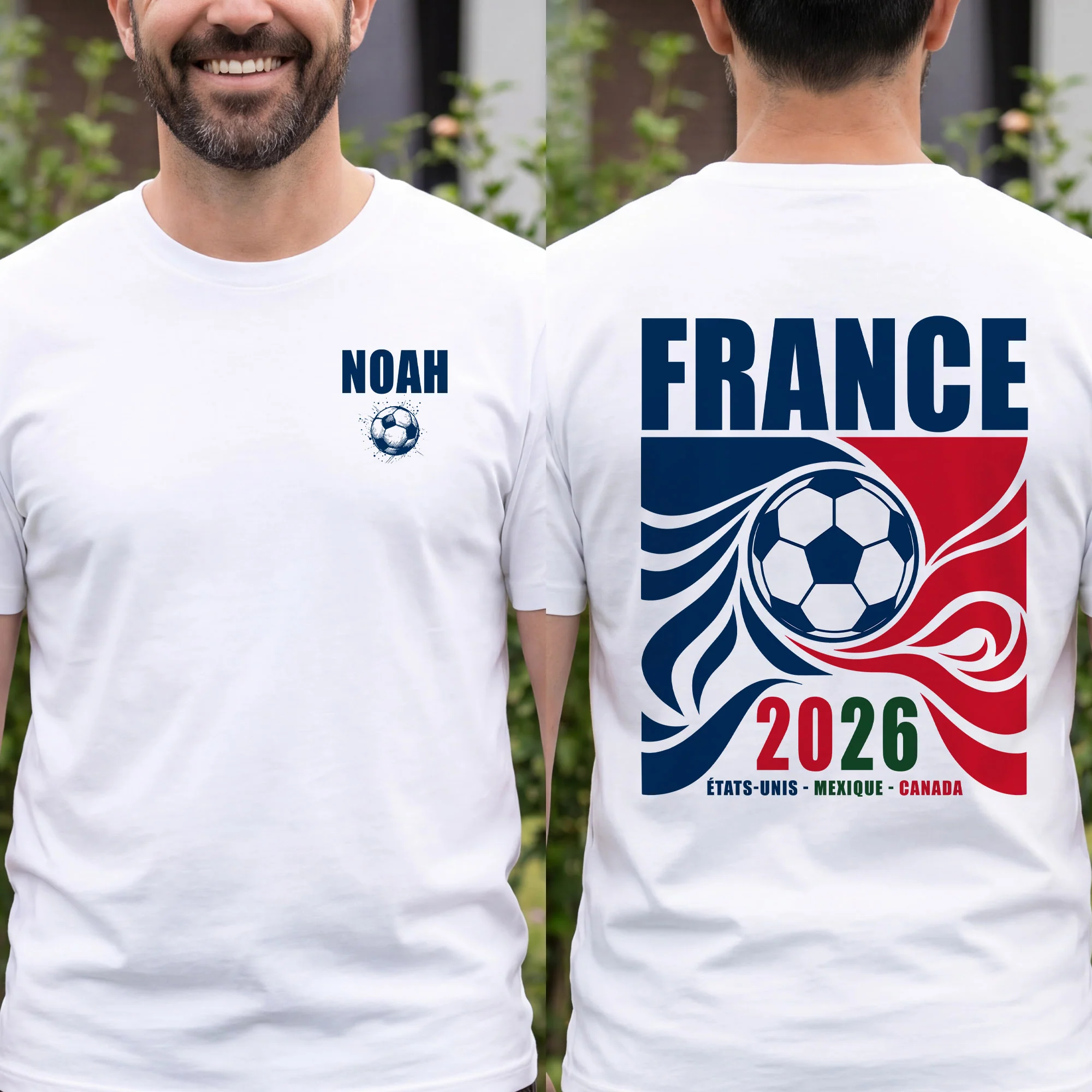 Tee Shirt Personnalisé Football Avec Nation - Cadeau Coupe Du Monde - Image 2