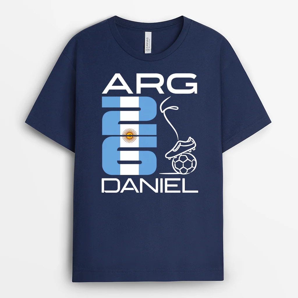 Tee Shirt Personnalisé Football Avec Nation - Cadeau Original Avec Prénom - Image 2