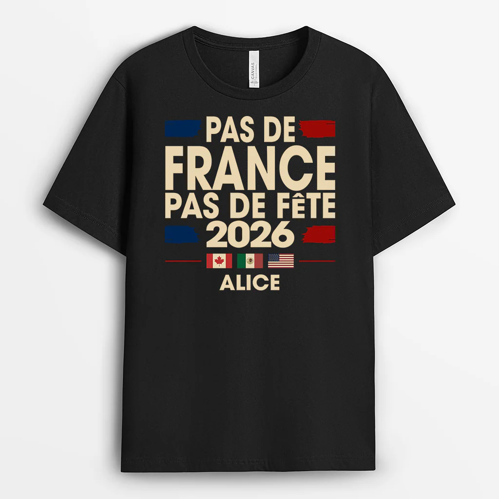 Tee Shirt Personnalisé Football Avec Nation - Sans La France Pas De Fête - Image 2
