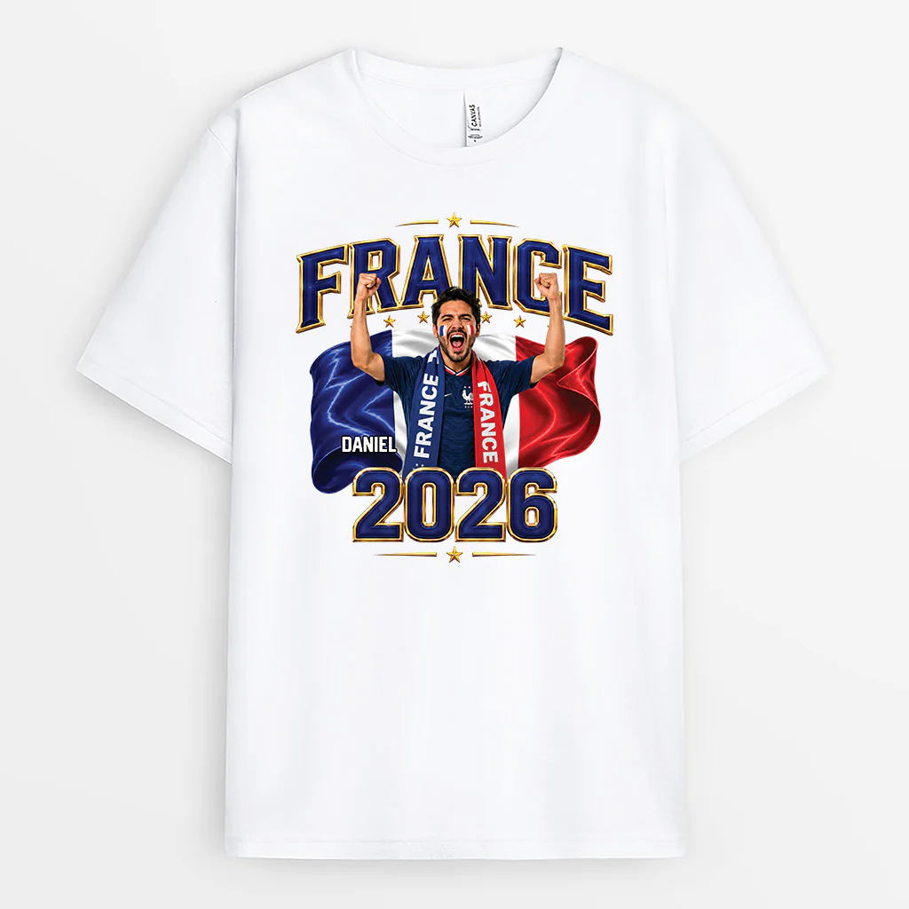 Tee Shirt Personnalisé Football - Cadeau Pour Fan De Foot Avec Photo Et Nation