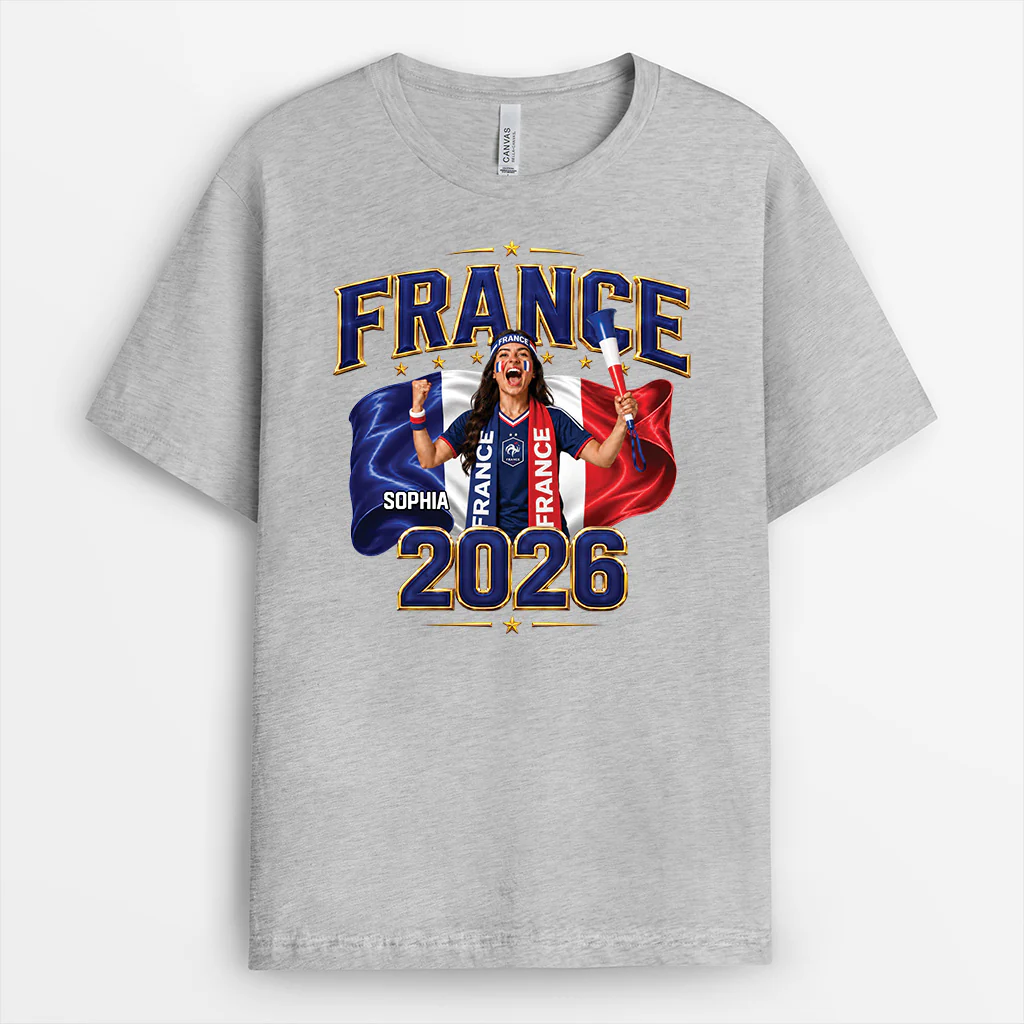 Tee Shirt Personnalisé Football - Cadeau Pour Fan De Foot Avec Photo Et Nation - Image 2