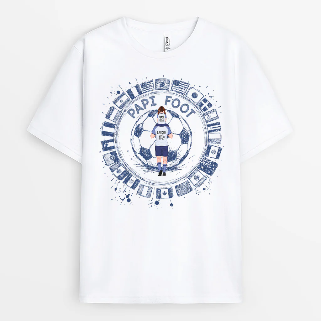 Tee Shirt Personnalisé Football - Cadeau Pour Papa Foot