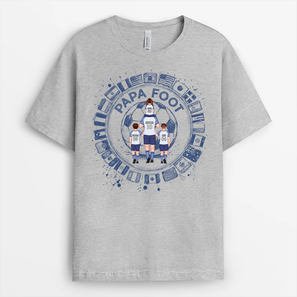 Tee Shirt Personnalisé Football - Cadeau Pour Papa Foot - Image 2