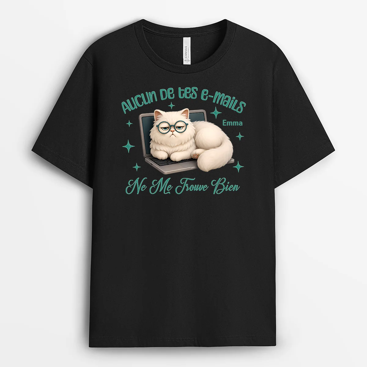 Tee Shirt Personnalisé Humour Bureau Pour Femme Homme Couleur Foncée - Aucun De Tes E-mails