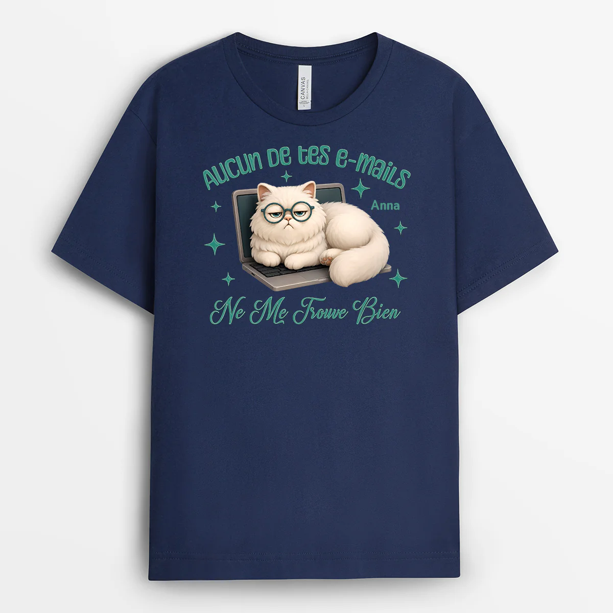 Tee Shirt Personnalisé Humour Bureau Pour Femme Homme Couleur Foncée - Aucun De Tes E-mails - Image 2