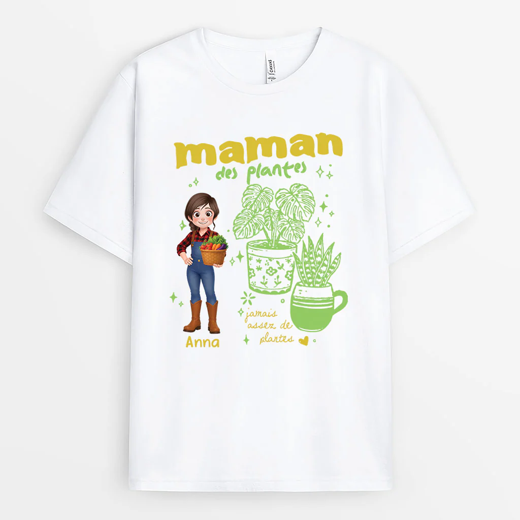 Tee Shirt Personnalisé Jardinage Couleur Claire - Club Accro Aux Plantes