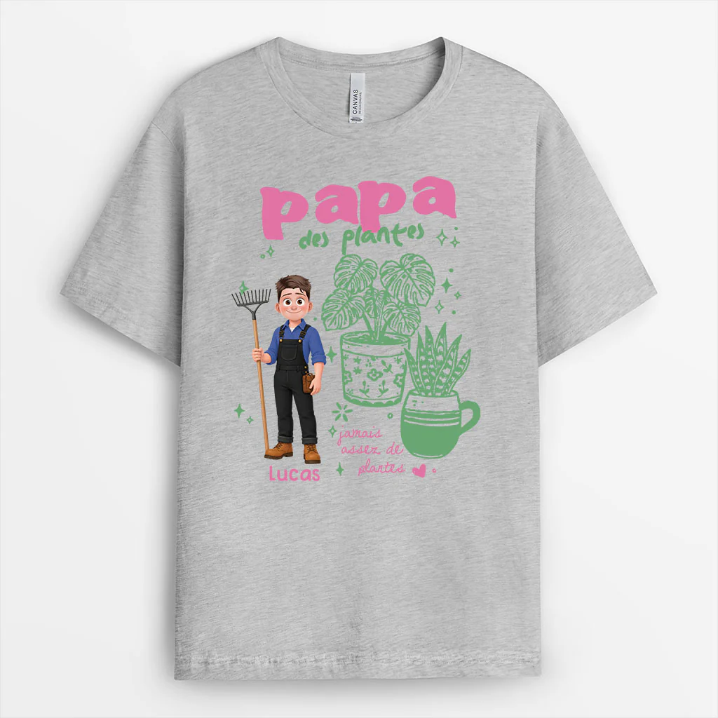 Tee Shirt Personnalisé Jardinage Couleur Claire - Club Accro Aux Plantes - Image 2