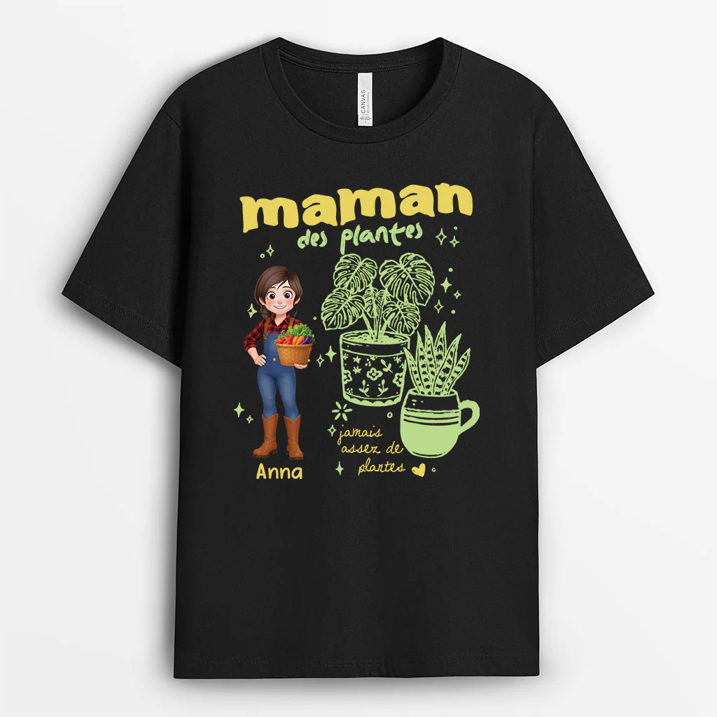 Tee Shirt Personnalisé Jardinage Couleur Foncée - Club Accro Aux Plantes