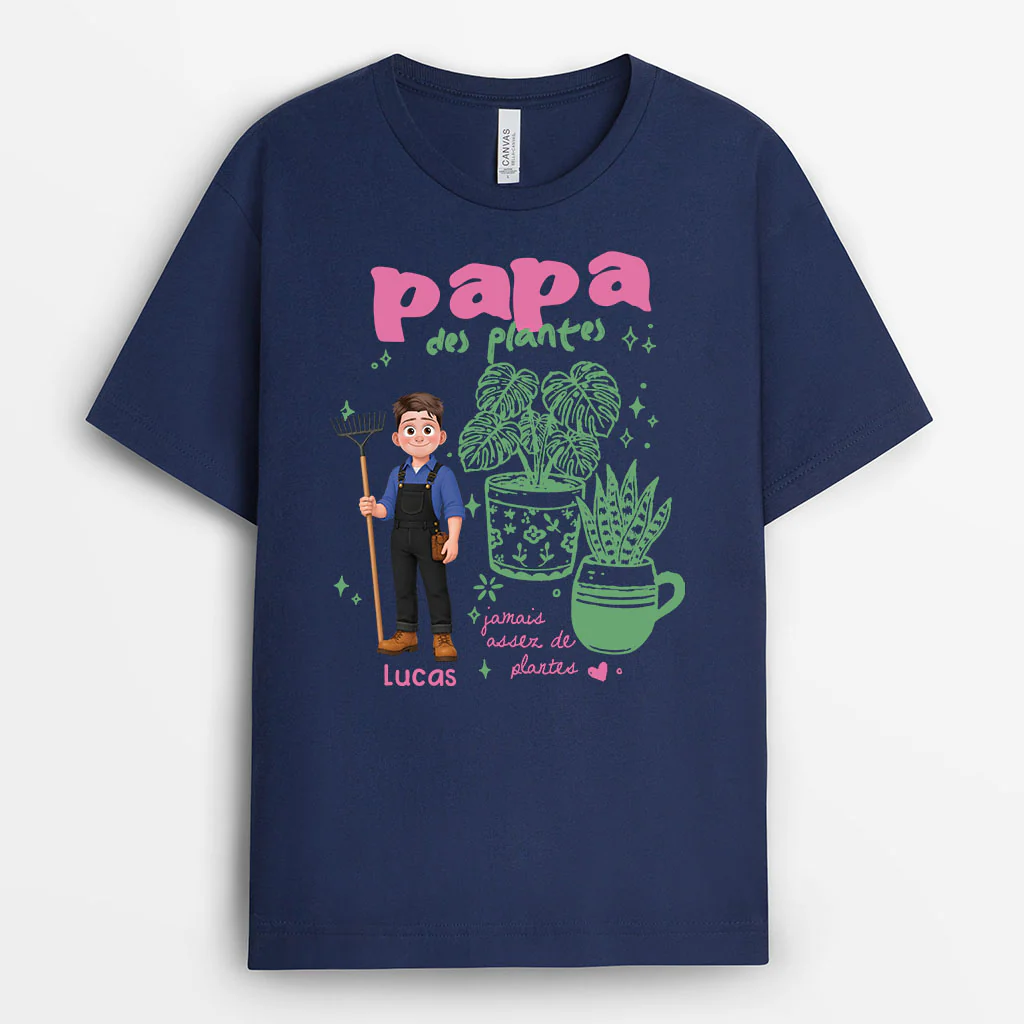 Tee Shirt Personnalisé Jardinage Couleur Foncée - Club Accro Aux Plantes - Image 2