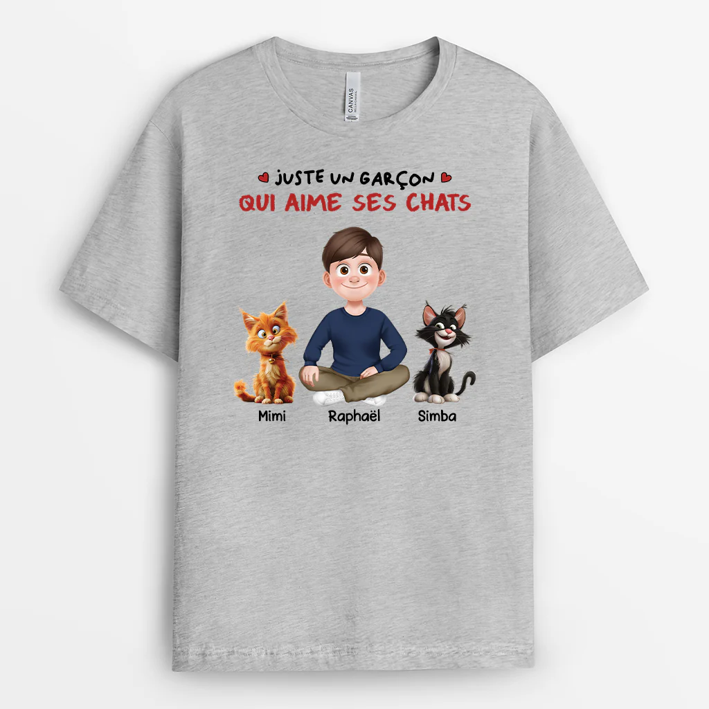 T Shirt Personnalisé Chat - Juste Une Femme Qui Aime Ses Chats - Image 2
