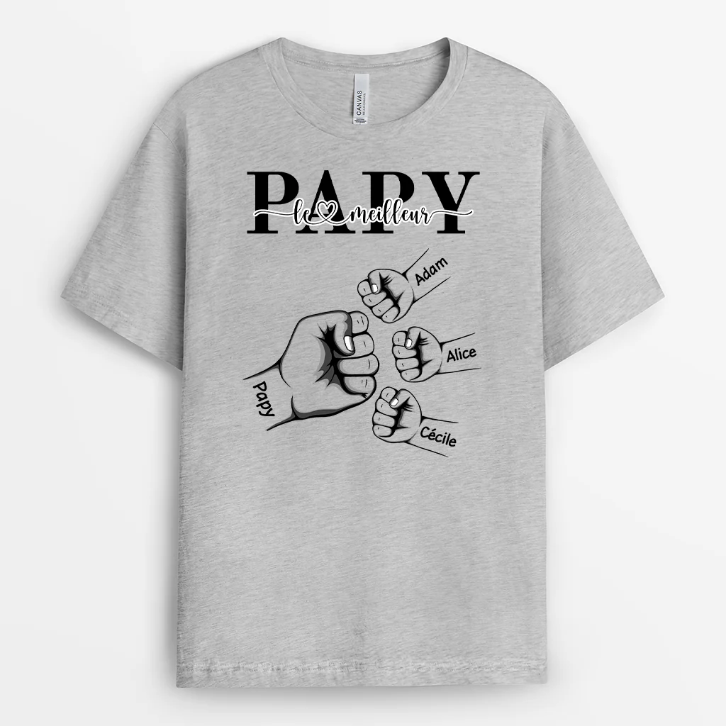 Tee Shirt Personnalisé Papa - Meilleur Papa - Check Main - Image 2