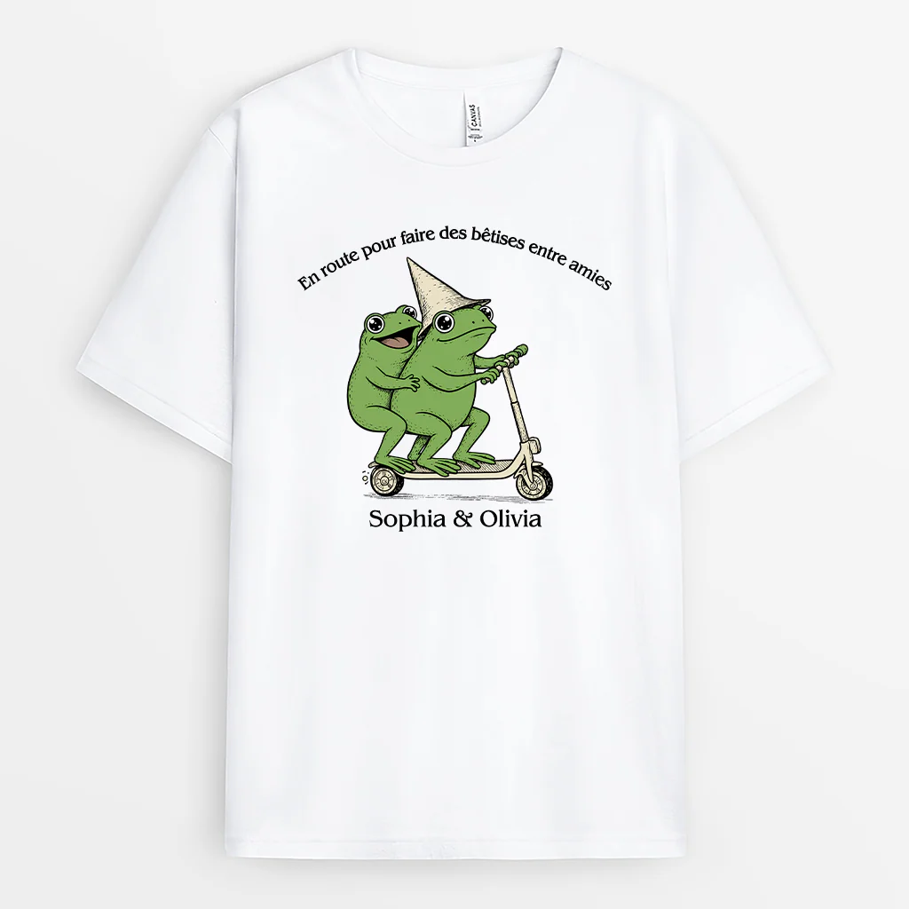 Tee Shirt Personnalisé Meilleure Amie Couleur Claire - En Route Pour Faire Des Bêtises