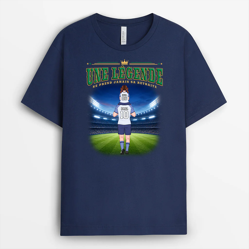 Tee Shirt Personnalisé Papa - Notre Légende Ne Prend Jamais Sa Retraite - Image 2
