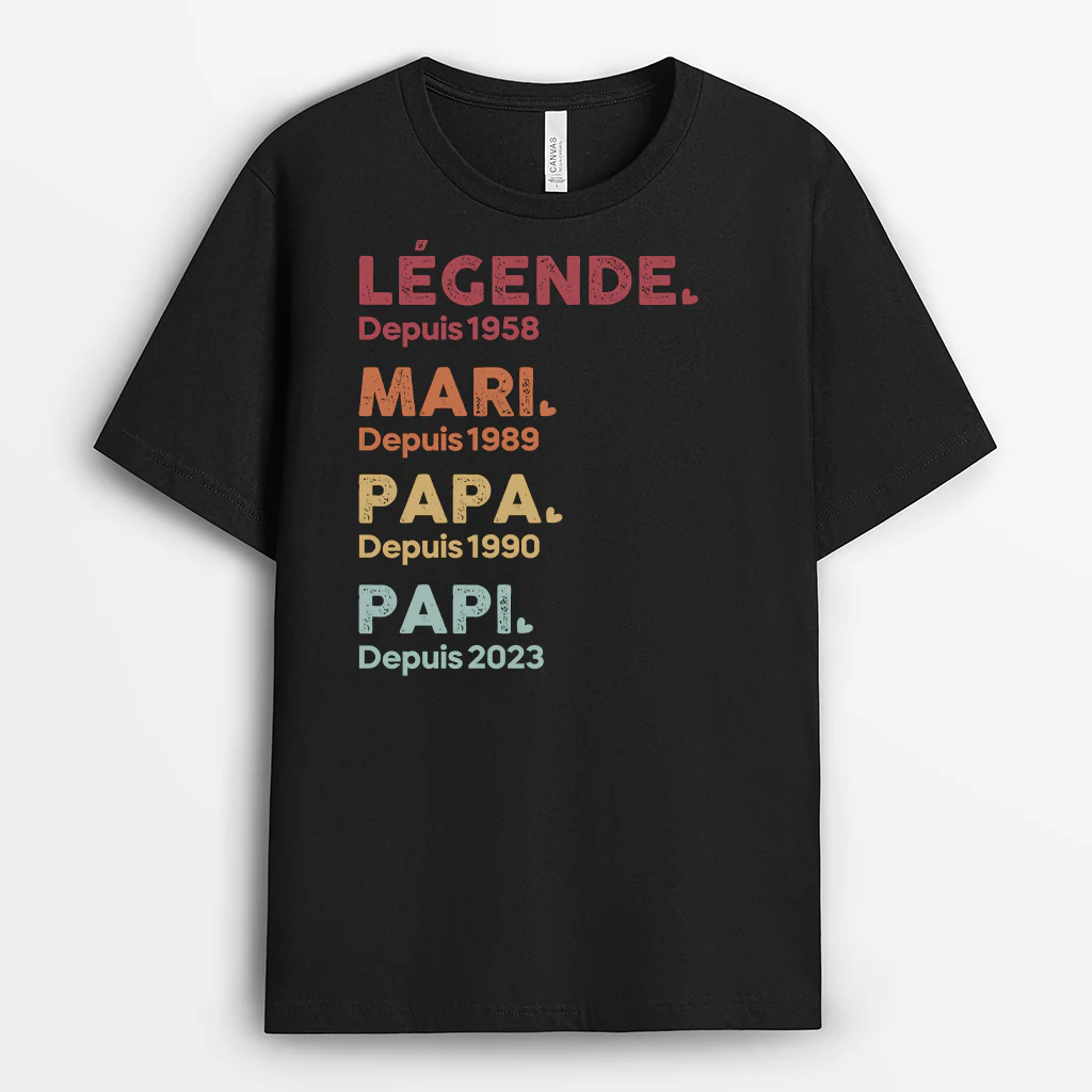 Tee Shirt Personnalisé Papa Papy - C'est Une Légende
