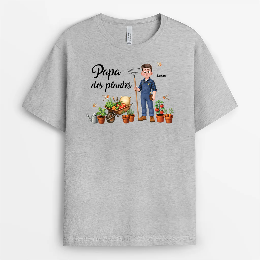 Tee Shirt Personnalisé Pour Jardin Couleur Claire - Homme Femme Des Plantes - Image 2