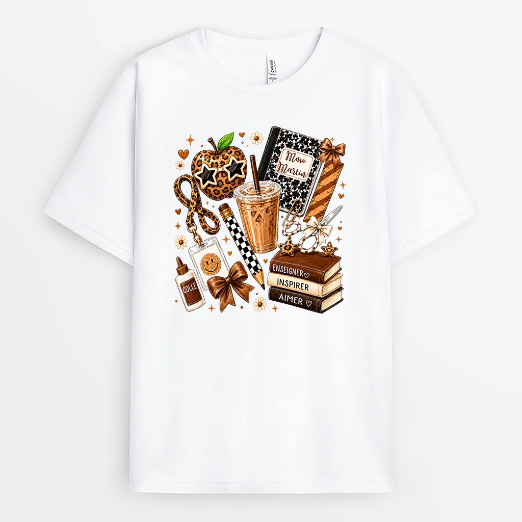 Tee Shirt Personnalisé Professeur - Enseigner Inspirer Aimer